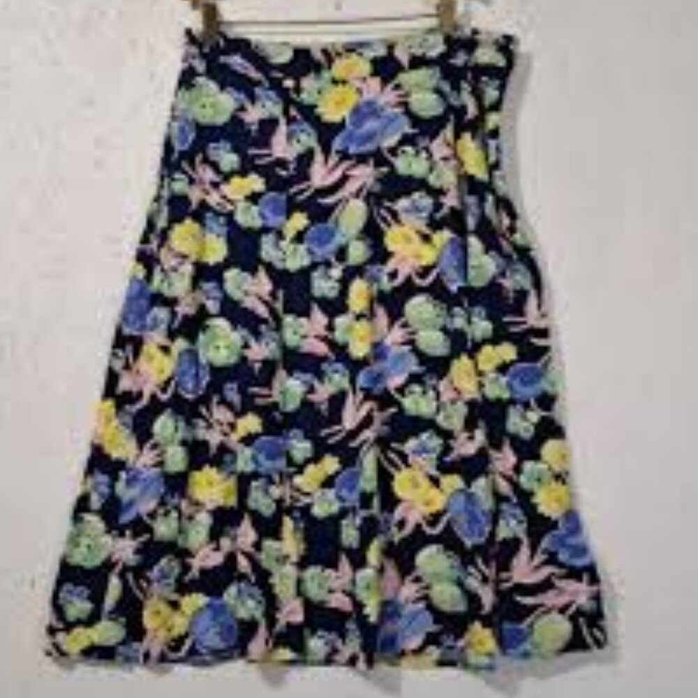 NWT Talbots Skirt Print Size 4P Flower Colorful